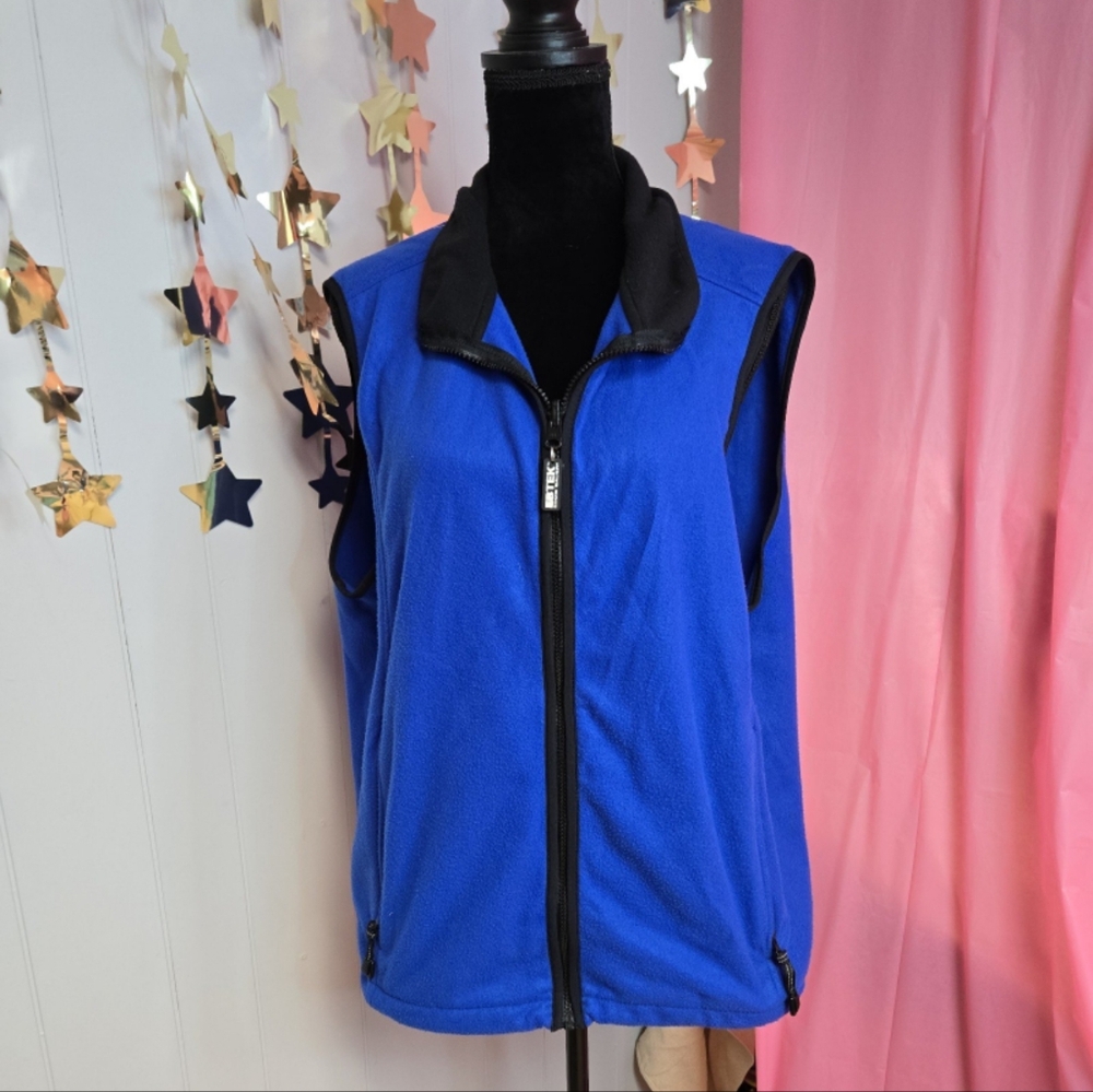 EDDIE BAUER TECH POLAR FLEECE VEST BLUE SZ L